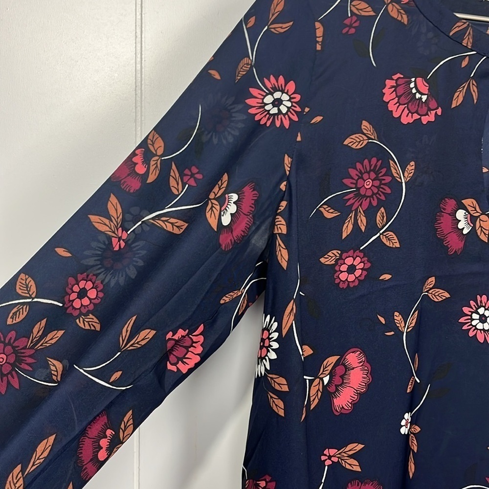 Anthropologie Cupcakes & Cashmere Dress S Navy Floral Print Swingy Quality Liner - Picture 4 of 12
